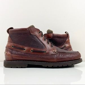 L.L. Bean Men's Allagash Bison Leather Brown Chukka Boots Lace Up Size 13.0 D